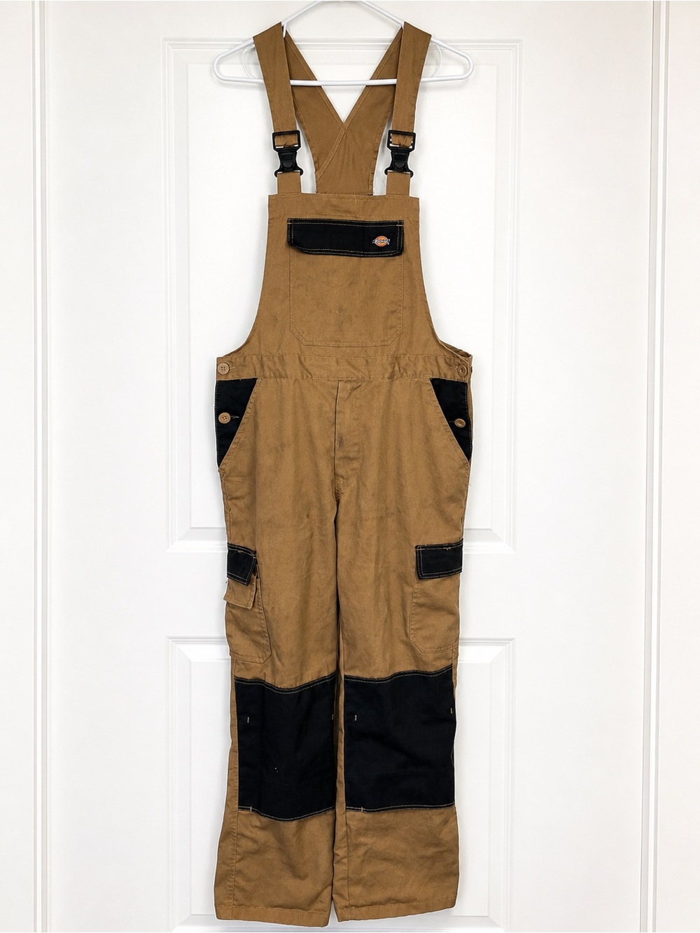 Dickies Overalls Mens 38x30 Brown Bib Carpenter Workwear Distressed Utility